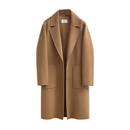 Manteau Long Laine Camel