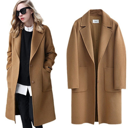 Manteau Long Laine Camel
